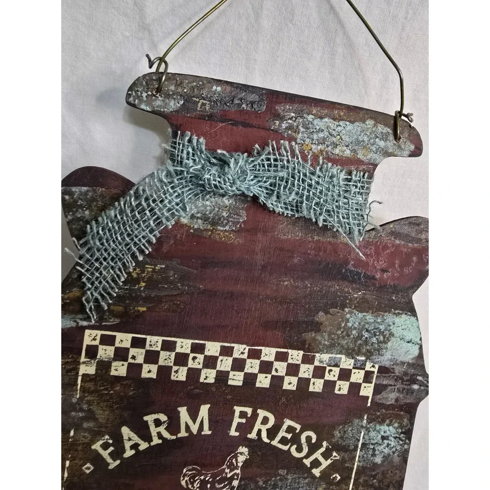 Rustic Farmhouse Milk Jug Wall Decor‎ Farm Fresh Organic Pig Rooster Sign